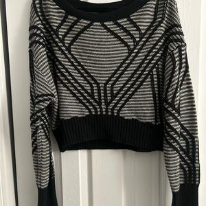 Express Black and White Geometric Women's Sweater